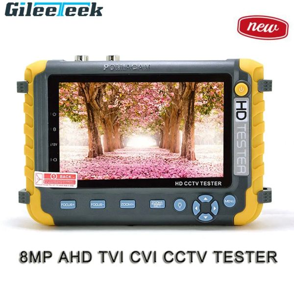 Exibir 5 polegadas Testador de CCTV 8MP TVI CVI 8MP AHD 4in1 Vídeo do testador de câmera, AHD Monitor Testador de potável IV8W IV8C HDMI VGA PTZ Controller
