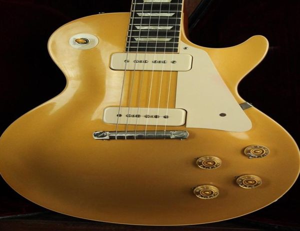 Продвижение 1956 Gold Top Goldtop Электрогитарная обертка Arround Lawpece White P90 Пикапы 2073262