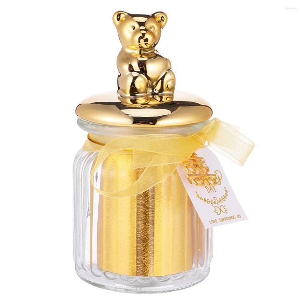 Bottiglie di conservazione 1pc Wedding Glass Candy Box Hand Regalo per antico Visualizza in ceramica (Golden)