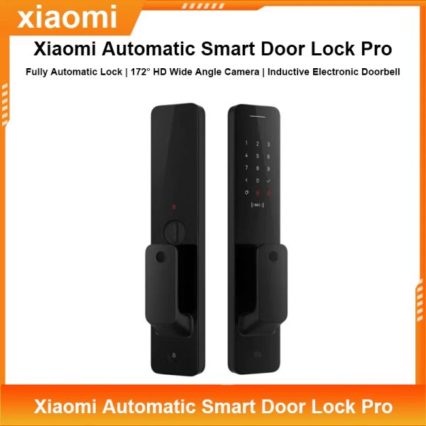 Lock Xiaomi Automatic Smart Door Lock Pro HD Wideangle 1080p Kamera Fingerabdruck NFC Entsperren Sie die Türklingel mit Mi Home App und HomeKit