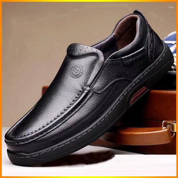 Casual Shoes hochwertige handgefertigte echte Leder für Männer, die Slebringe auf Business Classic Soft Moccasins Flats schlüpfen