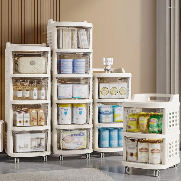 Aufbewahrung Flaschen Babyversorgungen Rack bewegbare Schubladen mit großer Kapazität Snack Schrank Haushalt Wohnzimmer Küche Organisator