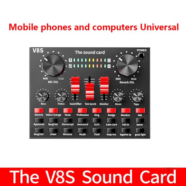 Player Audio USB Cartão de som externo Headset Microfone Webcast Transmissão de entretenimento pessoal ao vivo para PC Phone Computer