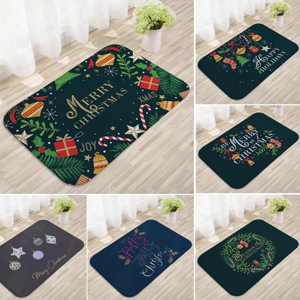 Teppiche Weihnachtstür Mat Santa Claus Outdoor Teppich heiraten Dekorationen Schlafzimmer Weihnachts -Ornament Geschenke Jahr 2024