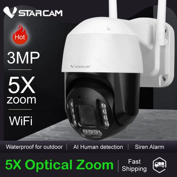 CAMERAS VSTARCAM CS68X5 HD 5X ZOOM óptico PTZ Dome 3MP Câmera IP WiFi AI AutoTracking Video Video Surveillance Câmera Eye4 P2P CAM