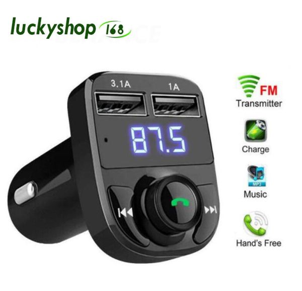 FM X8 Ladegerät Sender Aux Modulator Bluetooth Hands -Free Kit -Auto O MP3 -Player mit 3.1A Schnellladung Dual USB Chargers6623447