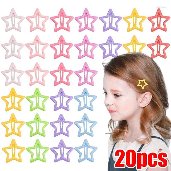 Saç aksesuarları 30pcs Toddler kızlar rastgele renk yıldız tasarım klip çok renkli klips çocuk stil dekorasyon