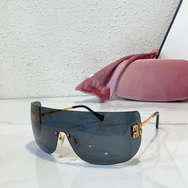 Женские дизайнеры безрамные солнцезащитные очки с ацетатными металлами супер большие линзы для корпуса Mumu18 нейтральные модные роскошные очки со специальной упаковкой