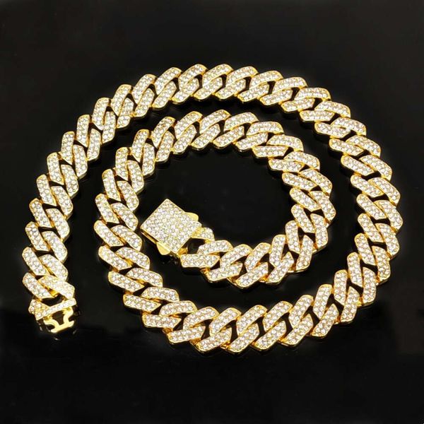 Yiwu Daicy New Design Legierung Snap Hook Hummerverschluss 14mm kubanischer Link Halskette Gold plattiert Herren Hip Hop Diamond