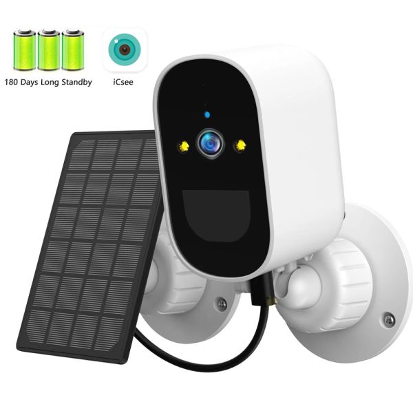 Kameras WiFi Camera Outdoor Solar Battery Batterie Wireless IP -Kamera PIR Human Detection 1080p Video Überwachungsversicherung ICSEE ICSEE