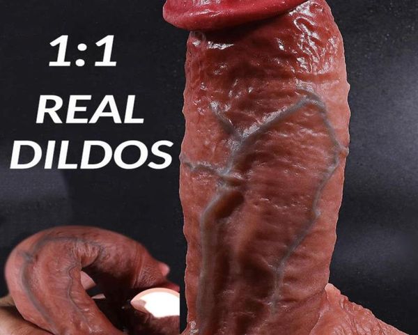 Pênis realista enormes vibradores para mulheres brinquedos sexuais lésbicas grandes fêmeas falsas de silicone fêmeas de masturbação no anal229f5264428