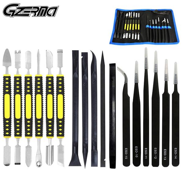 Gzerme Professional Electronics Desmonting Tools Tools Abrindo Kit de Ferramentas de Reparação de Pry com Spudgers Metal para iPhone iPad Tablets