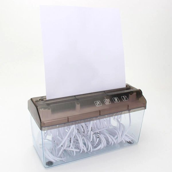SHREDDER MINI A4 Datei Hand Shredder Dokumente Schneidwerkzeugpapierschneidemaschine für Bürounterricht Haushaltsschule mit Korb