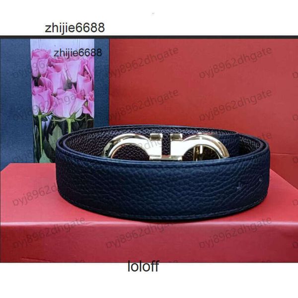 Ferra Ferragmo Fashion Fancius Cintura in pelle Smooth Designer di cinture di lusso per uomini Big Buckle New Lychee Grain 33cm Male Chastity Top Feragamos Mens Wholesale 2023 XB6A W Fro7