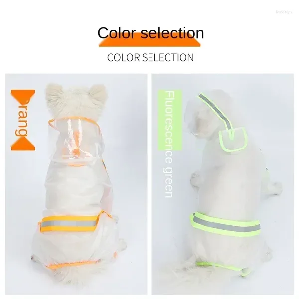 Puppy de capa de chuva de pet de vestuário para cães com um metro e meio de moletom de capuz e comprovante e à prova d'água, pequenas roupas de chuva grande para animais para animais