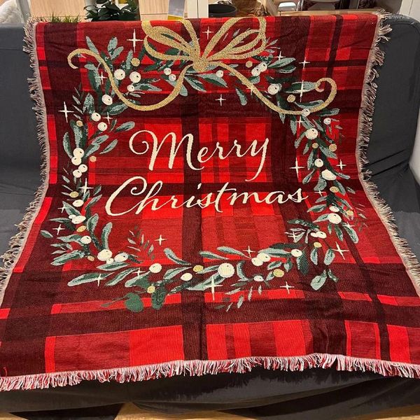 Arazzi alberi di Natale Abete casa divano di divano asciugamano esterno coperta comoda panoramica per picnic in stoffa da letto trapunta per la decorazione della camera da letto
