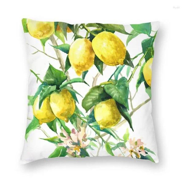 Travesseiro de verão limões de frutas tampas de árvore sofá casas decorativas de arremesso quadrado 40x40cm