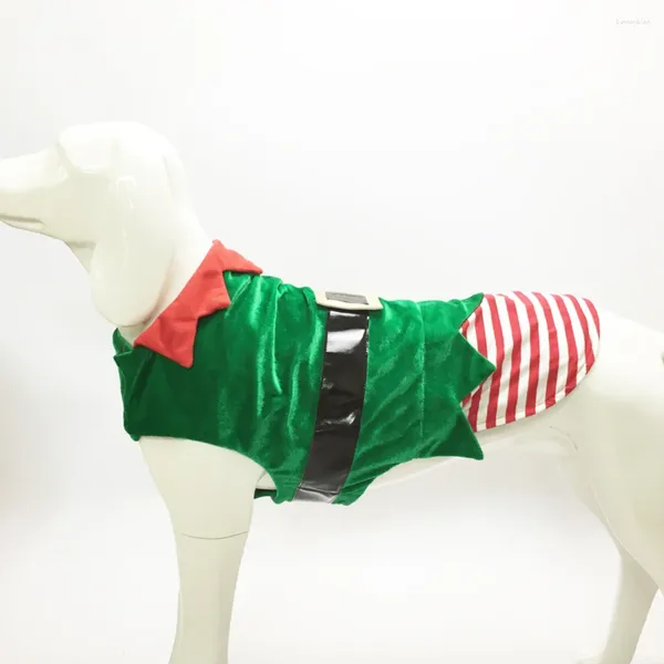 Hundekleidung Mantel Haustier Transformation Kostüm Grünes Outfit Große Hunde Samt Weihnachtskleidung