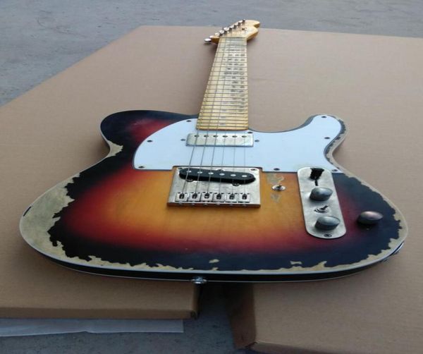 10s Custom Shop Sınırlı Edition Masterbuilt Andy Summers Tribute Relic Yaşlı Elektro Gitar Vintage Sunburst Bitmiş Siyah Dot 6104198