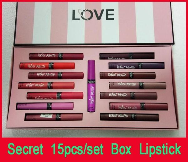 Geheime Lippen Make -up Liebesliebe Matte Creme Lip Färbung Gloss Set Flüssiger Lippenstift 15 Farbe Langlastende Feuchtigkeit Lipgloss Makeup Kits4506559