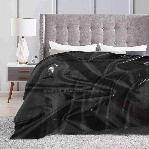 Cobertores brilhantes de látex preto de qualidade superior confortável sofá cobertor macio