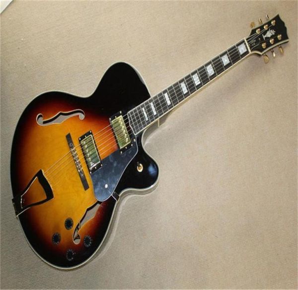 Novo chegada G Custom L5 Jazz Guitar Ces Archtop Semi Hollow Electric Guitar em Stock6713308
