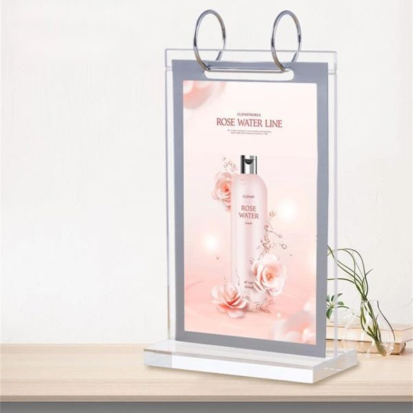 Quadro A4 Duasidade Dobrada transparente Solutora de flip acrílico Menu Menu Menu Quarda de quadro Exibir placas de suporte Racks