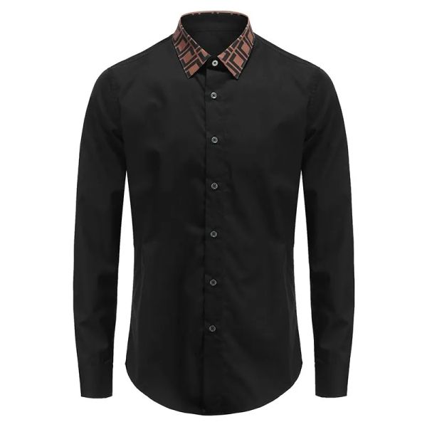 Мужские рубашки дизайнерские повседневные с длинным рукавом Top Designer Designer Solid Shirt USA Brand Polos Fashion Oxford Social Arrival Вышивка множества VGZ9 825734923
