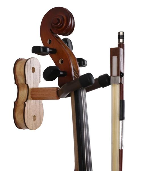 Cabide de violino de madeira com arco pino hardwood home studio jount hanger para violino cinzas de madeira 1911010