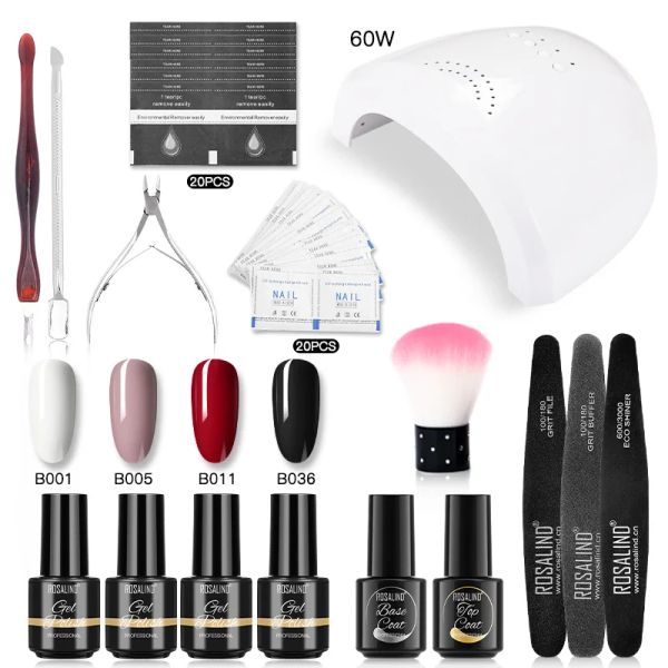 Kleider Rosalind Gelnagellack Set 16pcs Nagelkunstwerkzeugkit mit Maniküre Hine für Nagelkunst Design halb dauerhaft Gel Varnishes