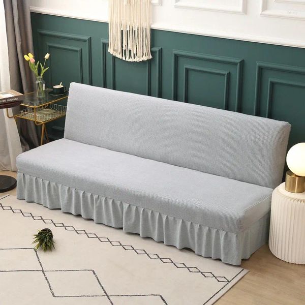 Stuhlabdeckungen Stretch Folding Couch Cover Elastic Futon Atmungsaktives Polar Fleece Slipcover Armless Sofa Stylish Möbelschutzschutz