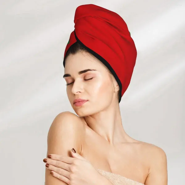 Полотенце микроволокно для ухода за волосами флаг марокко впитывающая обертка быстро сушка для женщин -девочек