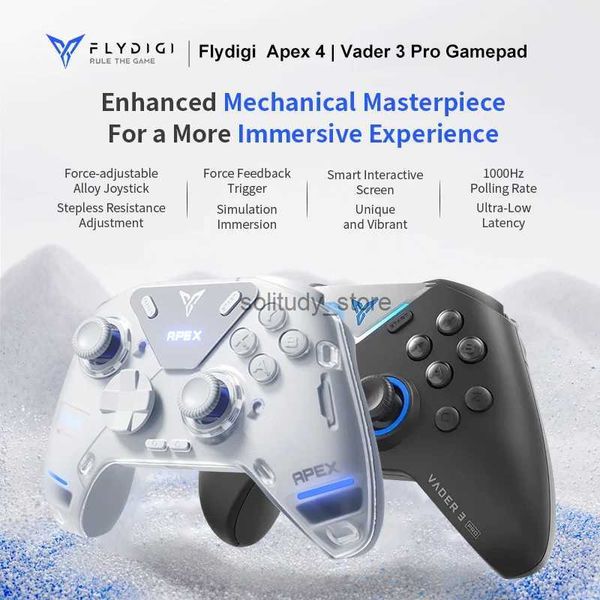 Controladores de jogo Joysticks FlyDigi Apex 4/Vader 3 Pro Wireless Controller Elite Force Feedback de feedback adequado para PC Palworld/Switch/Mobile/Box Board Q240407