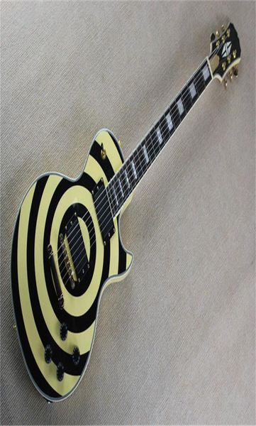 Factory Custom di alta qualità LP Zakk Wylde Blackyellow Electric Guitar EMG Pickups5088759