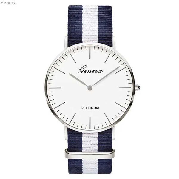 Outros relógios 2023 Hot Selling Leisure Nylon Mens Watch Design de moda Simulação Quartz Assista Top Brand Geneva Luxury Fashion Mens Watchl240403