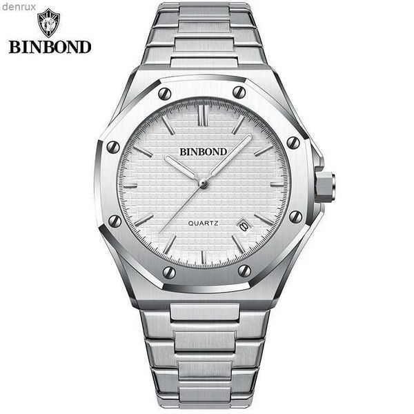 Altri orologi Binbond Mens Watch Top Brand Royal Casual Mens Orologio da uomo grande Calendario in acciaio inossidabile in acciaio inossidabile in acciaio inossidabile Glow classico B0233L240403