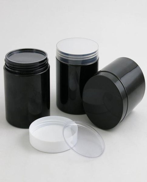 20 x leer 250 g schwarzer Haustiergläser mit schwarzen weißen Plastikschraube Plastikdeckel 250 ml 833oz Creme -Behälter mit PE Pad 2010132372384