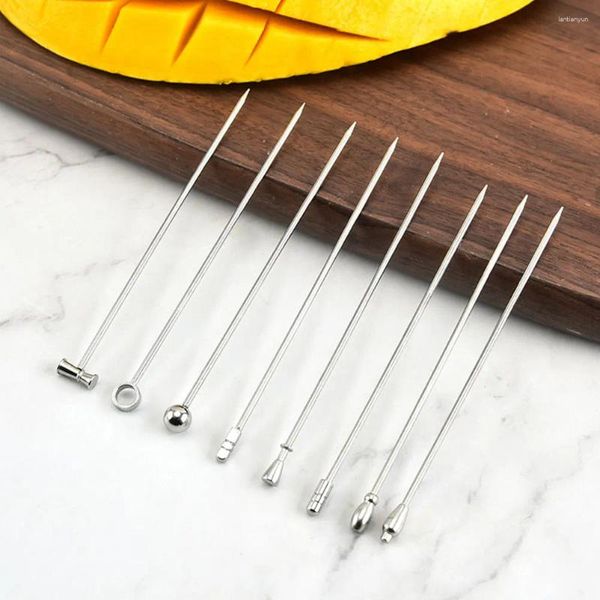 Barprodukte 8pcs langes Griff Cocktail -Rührer Barkeeper Mixing Stick Löffel Edelstahl Barman Kit Accessoires Whisky Shaker Küche Küche