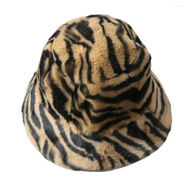 Boinas de chapéu de pelúcia doce sem derramamento fácil de limpar o balde de tigre de moda ladra