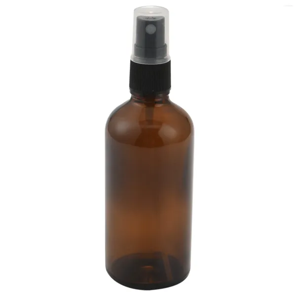 Garrafas de armazenamento frasco de spray de vidro de 100 ml com sprays de atomizador preto recipiente recarregável para óleo essencial / uso