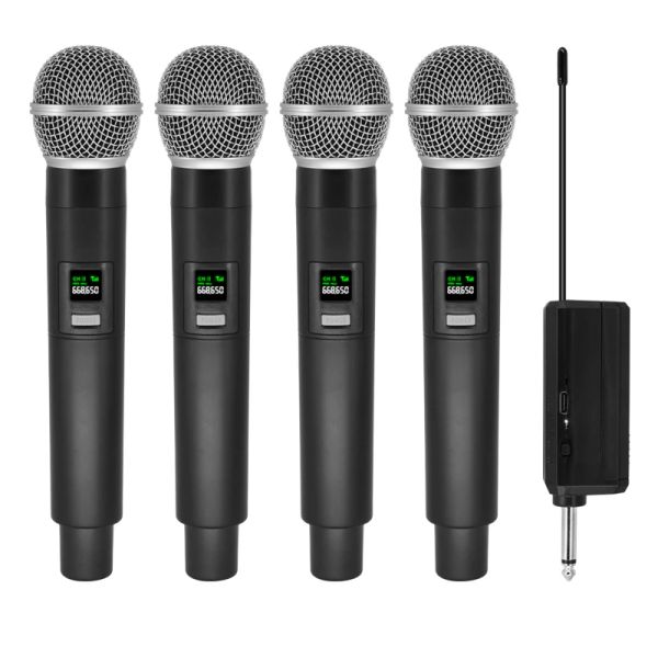 Микрофоны UHF Профессиональный беспроводной микрофон 4 каналы караоке для караоке.