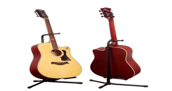 Universeller Gitarrenständer im schwarzen Klappstativständer für akustische klassische E -Gitarrenständer und Basshalter2784848