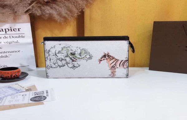 Carta de esboço clássica carteiras moda elefante zebra impressão animal mulheres bolsas de moeda