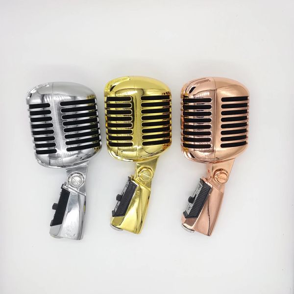 Microfones Professional Ribbon Microfone Metal 55sh Classic Vintage Vocals Live Vocais Dinâmica Mic Sliver Rose Golden para Shure