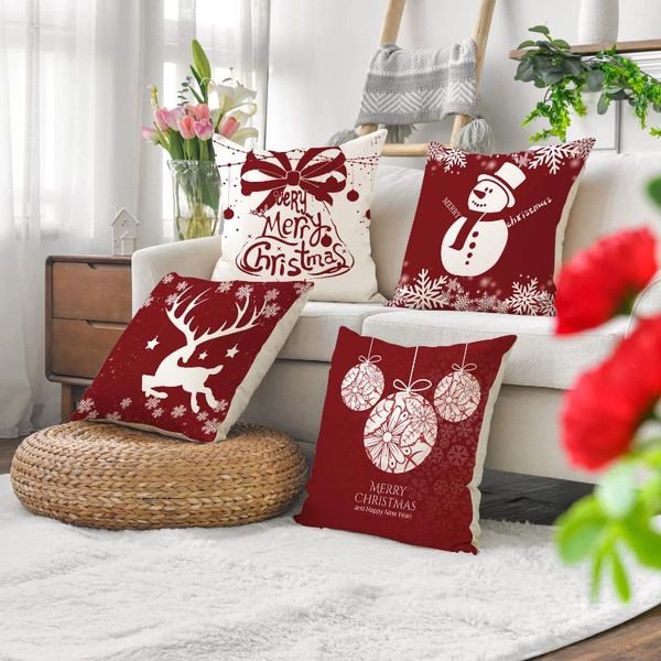 Pillow Christmas Decor Capa 18 polegadas Almofadas Santa Elk Anão