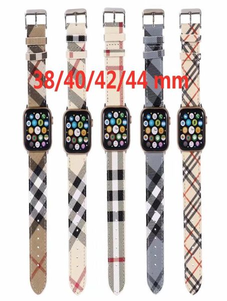 Luxus -Designer -Leder -Uhrband für Apple Watch 6 5 4 SE Band Sport Lederarmband 42 mm 38 mm Gurt für die IWatch -Serie 321 Ban7166265