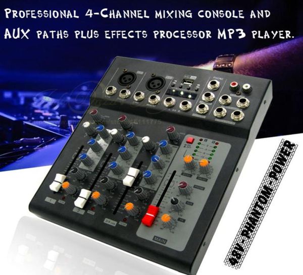 Effetto professionale a 2 canali mono 4 canali microfoni karaoke dj mixer mixer mixer console usb digital elabore music sound ef7198201