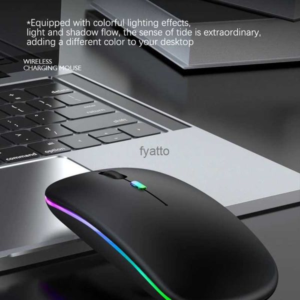 Ratos ratos sem fio Bluetooth recarregáveis com 2,4 GHz USB RGB 1600DPI Adequado para laptops PCs MacBook Gaming MICE Consoles de jogos H240407 88