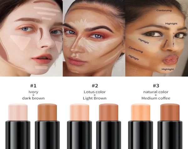 Yanqina Makeup Face Highlighter Stick Sticaler Sticks Sticks Creme Destaque Reparo Horizontal Silkworm Pen Nariz Shadows Make1923598