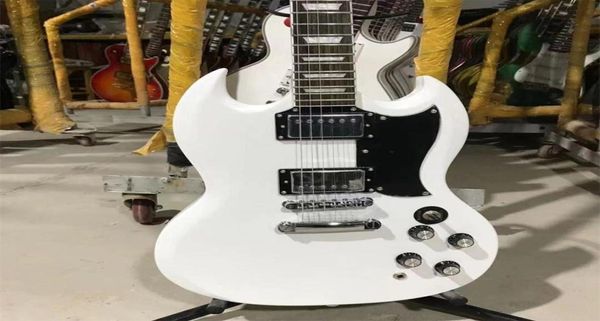 SG G400 Electric Guitar White White Color Mogany Body Rosewood Tasto a bordo Crè di alta qualità Guitarra2250526